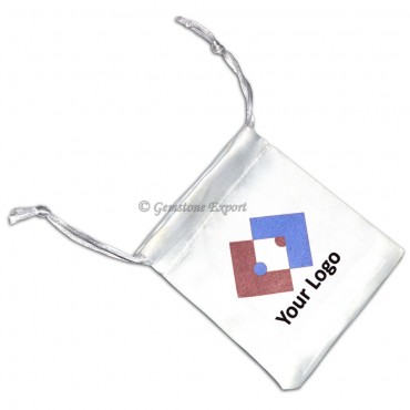 Custom Logo Design White Velvet Pouch