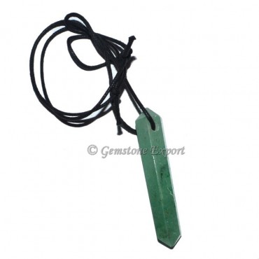 Green Aventurine Vogel Pendants with Lather Cord