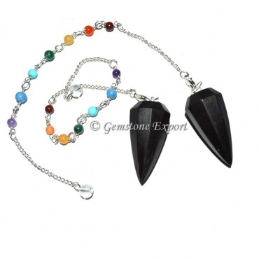 Faceted Seven Chakra Rosewood Pendulum