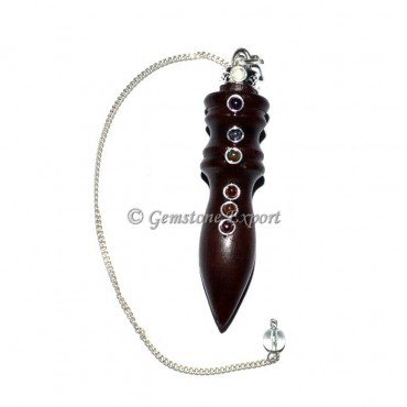 Rosewood Chakra Gemstone Pendulum