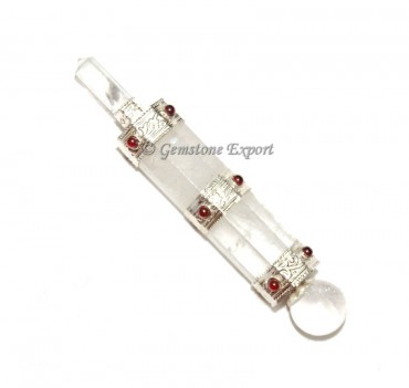 Crystal Quartz With Garnet Wands