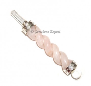 Rose Quartz Twisted Healing Wands