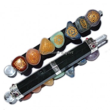 Tourmaline Wands with Engraved Tumbled