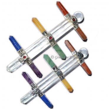 Crystal Quartz Chakra Pencil wands Airplane Style