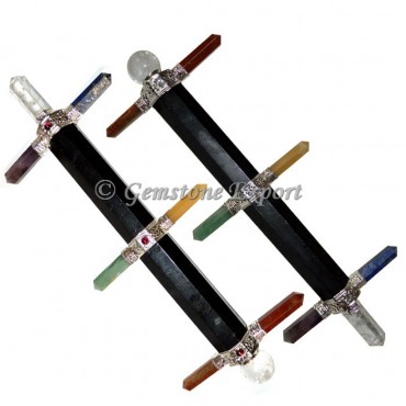 Black Tourmaline Seven Chakra Healing Wand