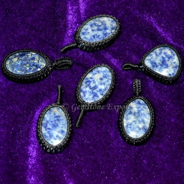 Sodalite Wire Wrap Pendants