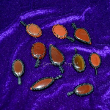 Red Jasper Wire Wrap Pendants