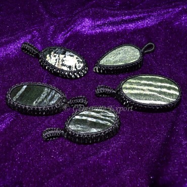 Zebra Agate Wire Wrap Pendants