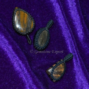 Black Tiger Eye Wire Wrap Pendants