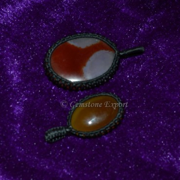 Red Onyx Wire Wrap Pendants