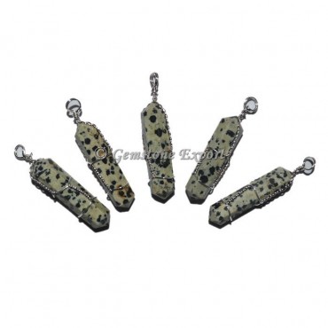 Dalmatian Jasper Double Terminated Pendant