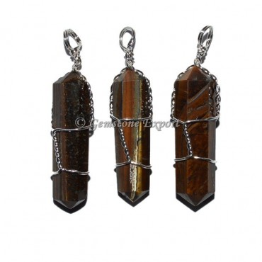 Tiger Eye Double Terminated Pendant