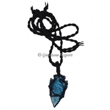 Blue Glass Arrowheads Pendants