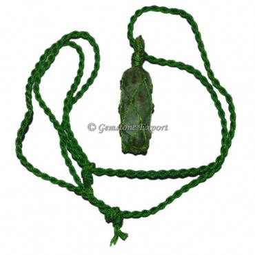 Green Jade Wrapped Pendant