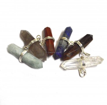 Assorted Stones Faceted Pencil Pendants