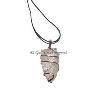 Crystal Quartz Pendulums Copper Wire Wraped Pendants