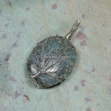 Labradorite Tree Wire Wrapped Pendant