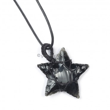 Black Obsidian Star Pendants