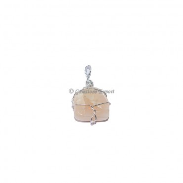 Peach Aventurine Wire Wraped Pendant