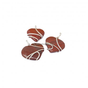 Red Jasper Heart Wire Wraped Pendats