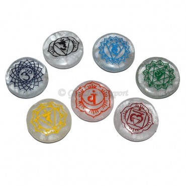 Colorful Seven Chakra Engraved Set