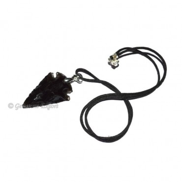 Black Obsidian Arrowheads Necklace