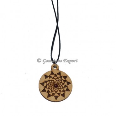 Engraved Triangle Symbol Wooden Pendants