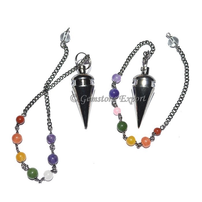 Black Metal Pendulums with Chakra Chain