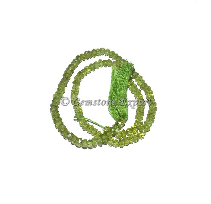 Peridot Faceted Rondelle Gems Beads