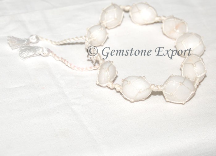 White Agate Tumbled Bracelet