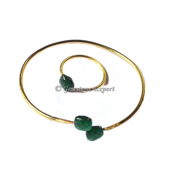 Green Onyx Bracelet With Ring