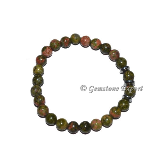 Round Charm Unakite Bracelets