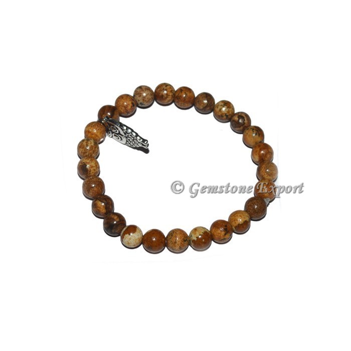 Owl Charm Picture Jasper Bracelets