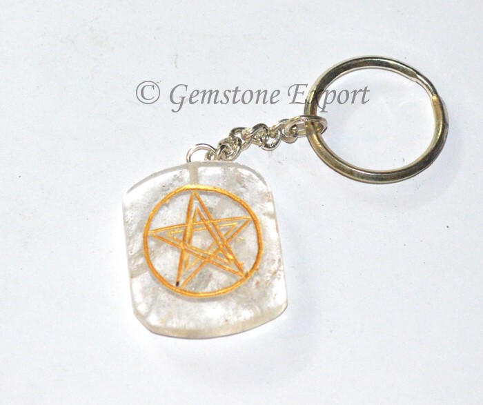 Crystal Quartz Square Keychain