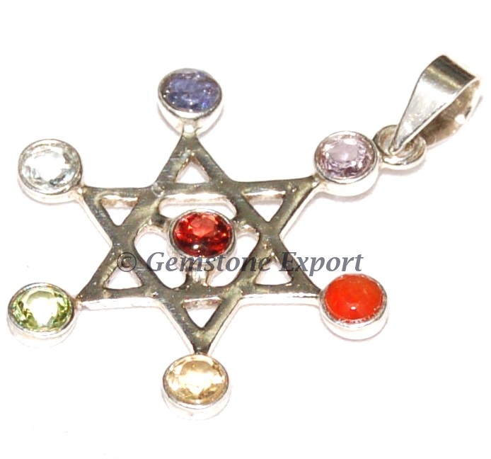 Star Seven Chakra 925 Silver Pendants