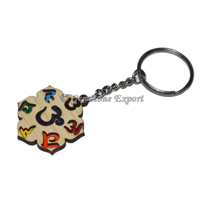 Chakra Symbol Wooden Keyring