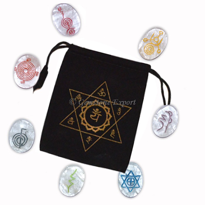 Chakra Crystal Quartz Color Oval Set