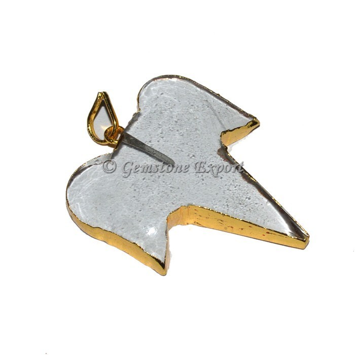 Crystal Quartz Shark Teeth Pendant
