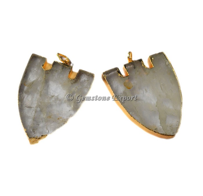 Fish Crystal Quartz Electroplated Pendant