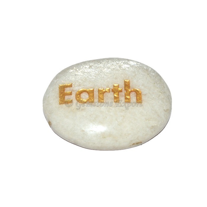 Moon Stone Earth Engraved Stone
