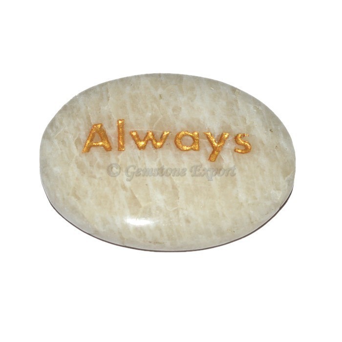 Moon Stone Always Engraved Stone