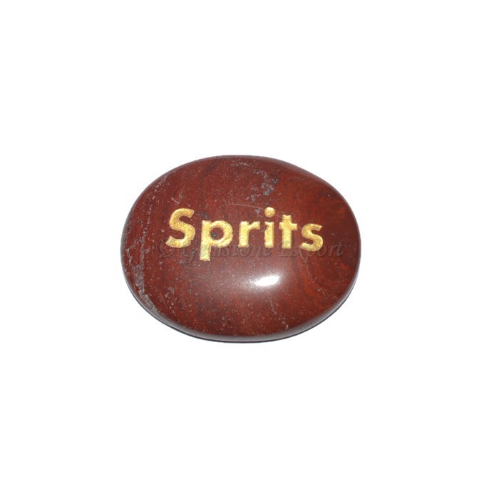 Red Jasper Sprits Engraved Stone