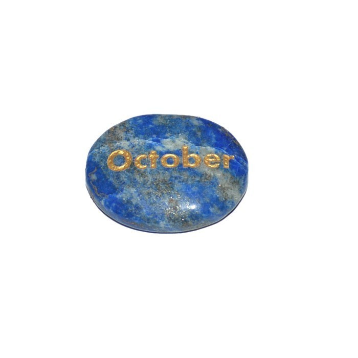 Lapis Lazuli October Engraved Stone