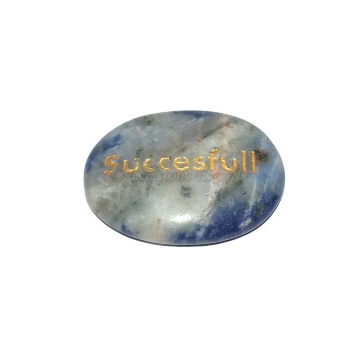 Sodalite Successful Engraved Stone