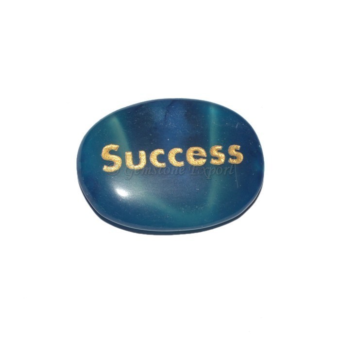 Blue Onyx success Engraved Stone