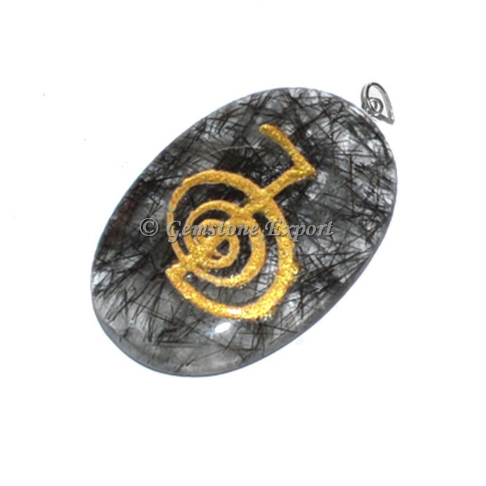 Black Rutile Choko Reiki Pendants