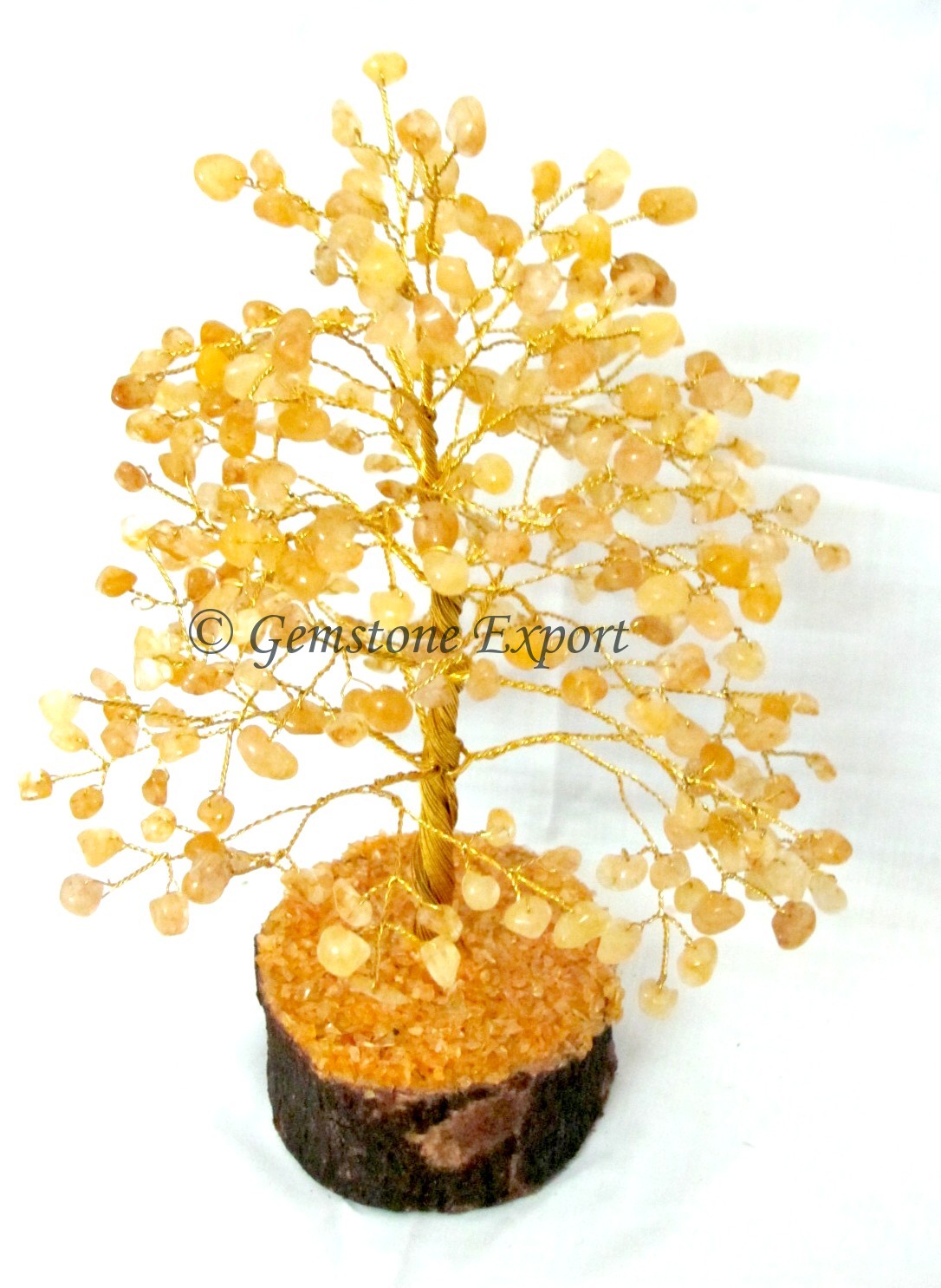 Yellow Quartz Chips Stone Tree