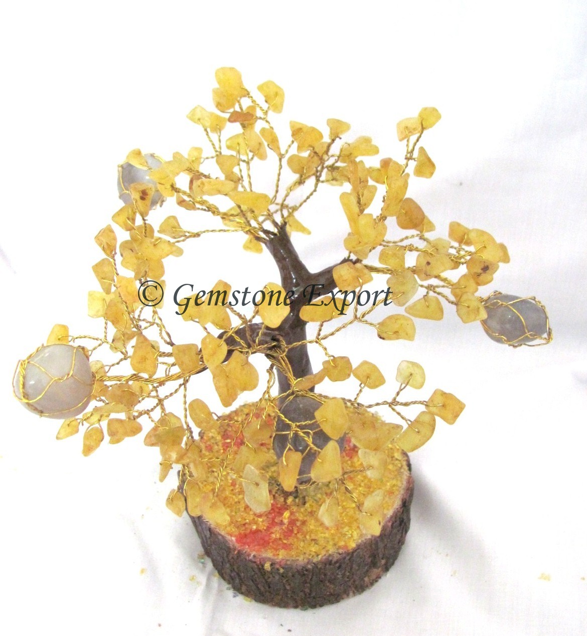 Yellow Agate Stone Tree