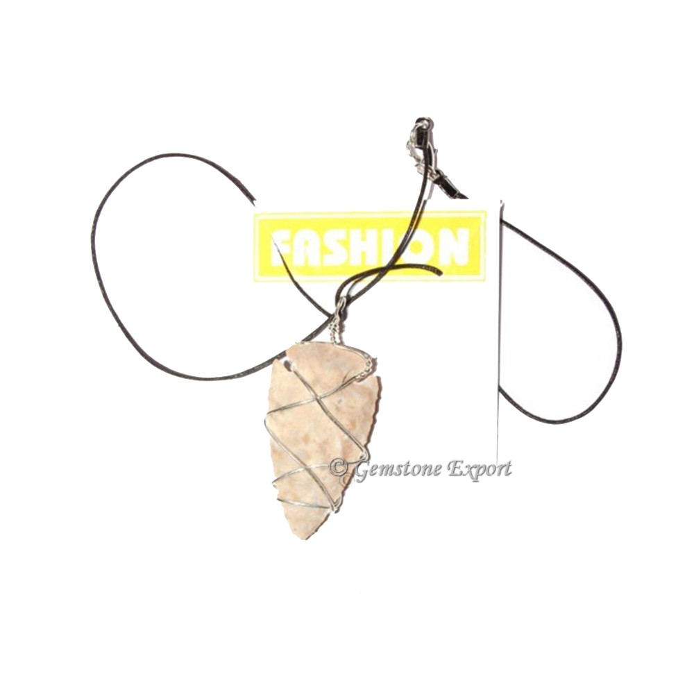 Agate Stone Arrowheads Wrap Pendants
