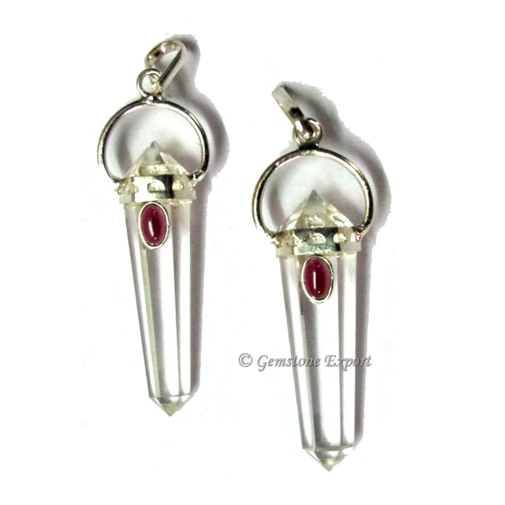 Crystal Quartz Double Point Pendants